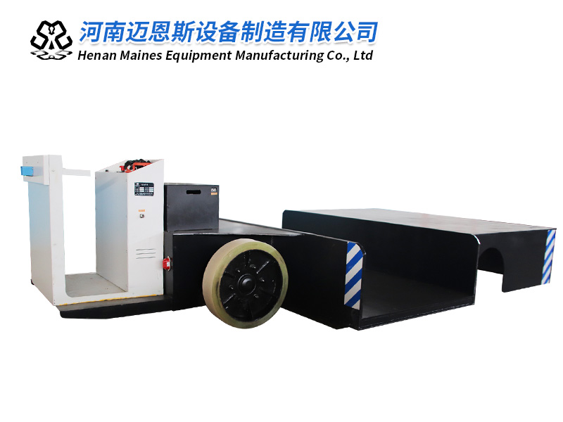 帶操作臺(tái)凹槽式無(wú)軌電動(dòng)平車(chē)試機(jī)成功